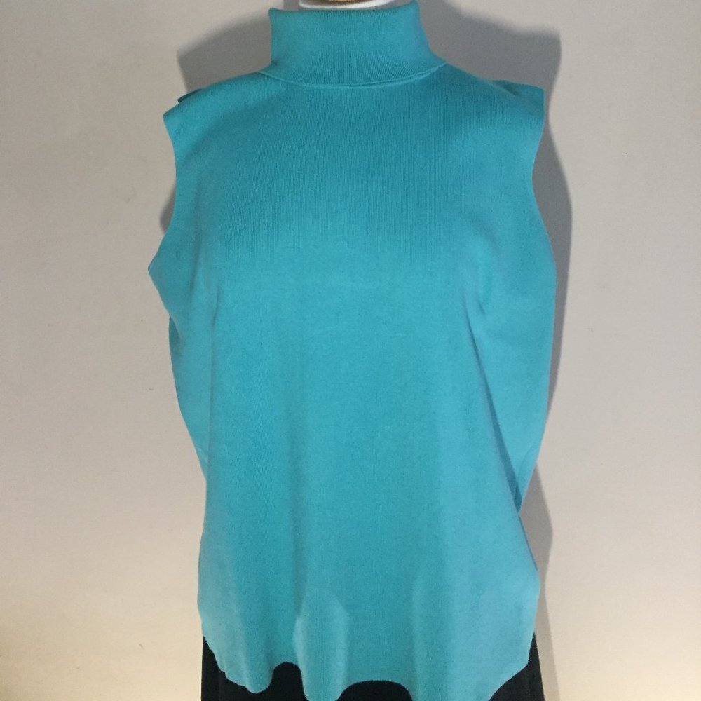Talbots Aqua sleeveless turtleneck sweater 2X